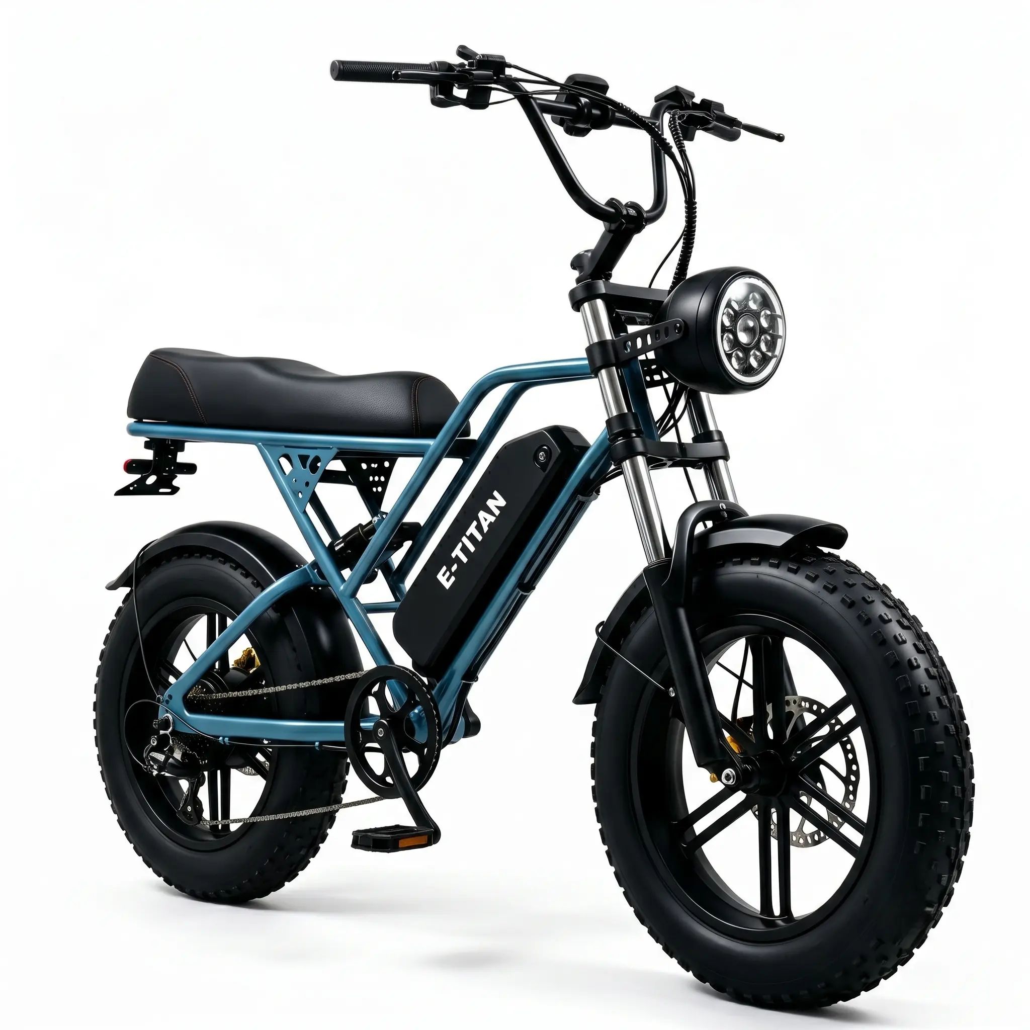 G60mini Adult Electric Bike, 1500W Peak Power, 16x4.0 Fat Tires, 48V 15.6Ah Removable Battery, Up to 24MPH Speed, 35-mi Max Range, 5-Speed, Hydraulic Brakes, Full Suspension, Dual LED Headlights