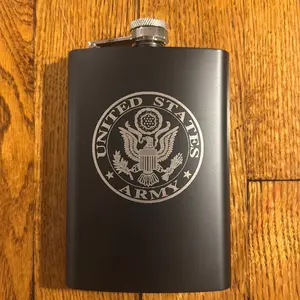 United States Army - Black Durable Drinkware, Compact Design, Fits Up to 8 Ounces, laser engraved- Stylish