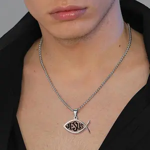 FaithHeart Christian Jewelry Fish Jesus Pendant Necklace