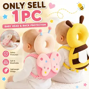 1pc Bee/Butterfly Anti-Collision Backpack Back Guard, Adjustable Safety Pillow Back Protector, Soft Protective Gear Fleece Pad for Learning to Walk Practice