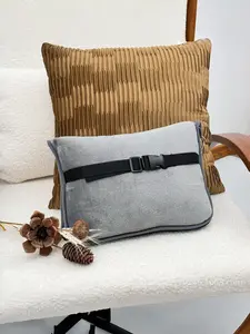 Portable Airplane Travel Blanket, Two-In-One Foldable Storage Nap Winter Throw Flannel Blanket, Home Sofa Cover, Casual Fitted Style