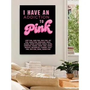 1pc Inspirational Motivational Quote Poster With Cute Girl Illustration, Pink Color, Canvas Wall Art, Home Decor For Bedroom, Living Room, Hallway, Ideal Gift, Wall Art
