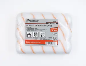 9″ Polyester Paint Roller Covers – 3/8″ Nap, 3-Pack for Semi-Smooth to Semi-Rough Surfaces