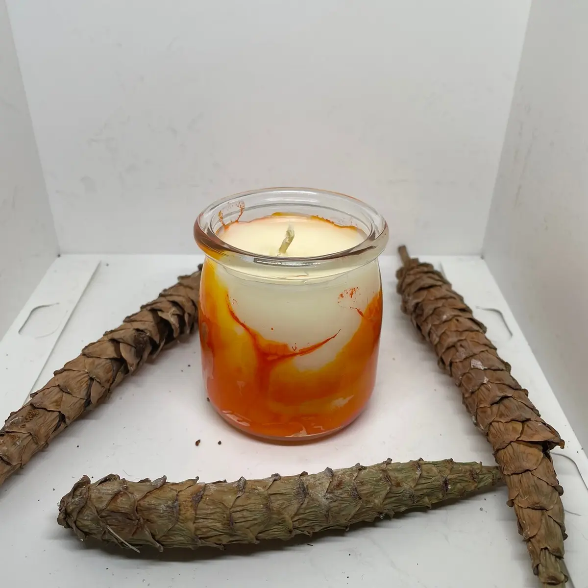 6oz Marble Candle in Pumpkin Spice Scent for Home Decor