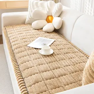 Raybee Pluffy Sofa Cover 1 Count Dustproof Slipcover, Machine Washable Pet Couch Cover for Dogs Cats Paws & Hairs, Soft Fuzzy Non-Slip Couch Protector Pet Friendly Mat for Couches and Sofas