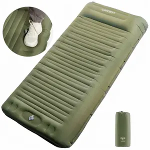Origem Extra-Thick & Extra-Wide Inflatable Camping Sleeping Pad, Ultralight Camping Mat with Pillow, Built-in Foot Pump Inflatable Sleeping Pads Compact for Camping Backpacking Hiking Traveling Tent,Single,Green