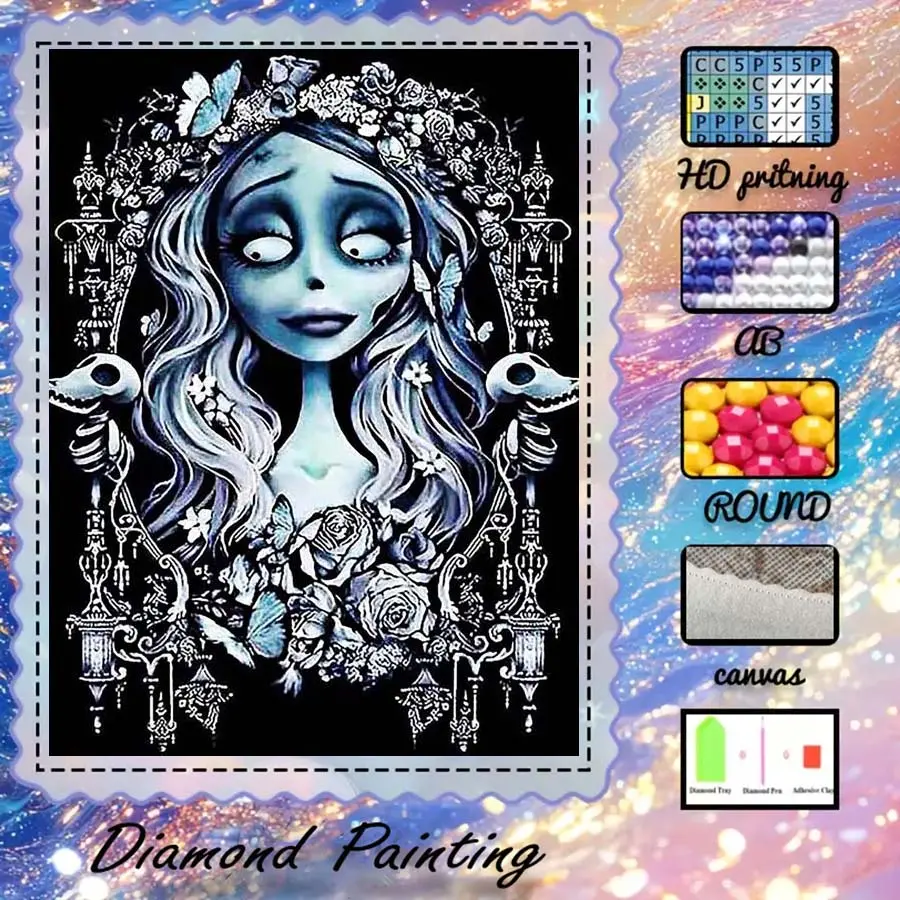 DIY 5D velvet diamond painting kit, Handicraft, AB diamonds, crystal diamonds for women, flowers, butterflies diamond embroidery, diamond art kit, wall decoration, gift for family, loved ones, and friends