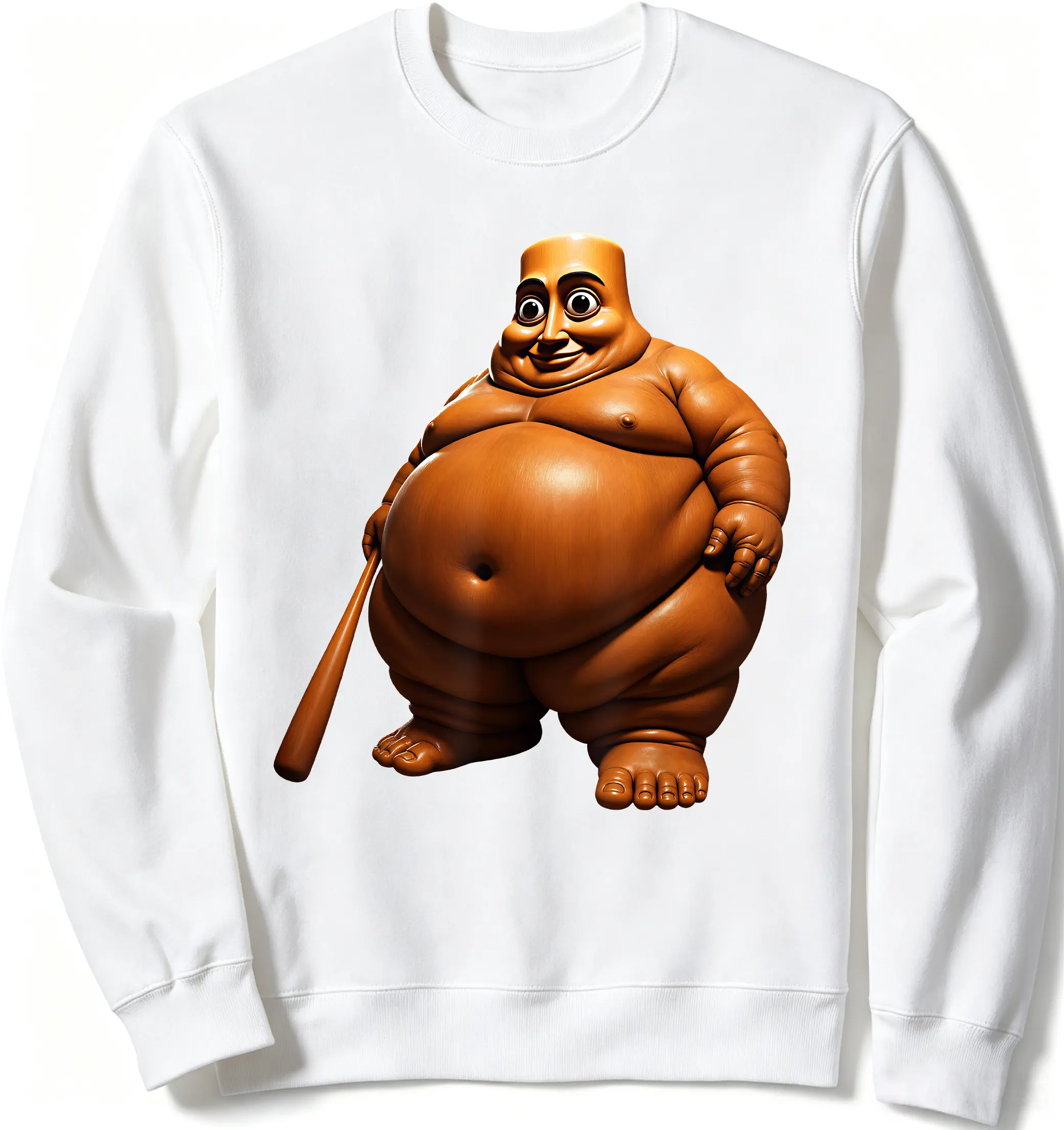 Funny Tung Tung Tung Sahur Fat Meme Sweatshirt - Unisex Black Long Sleeve with Unique Design for Casual Wear,Menswear,Graphic Hoodie Jeans
