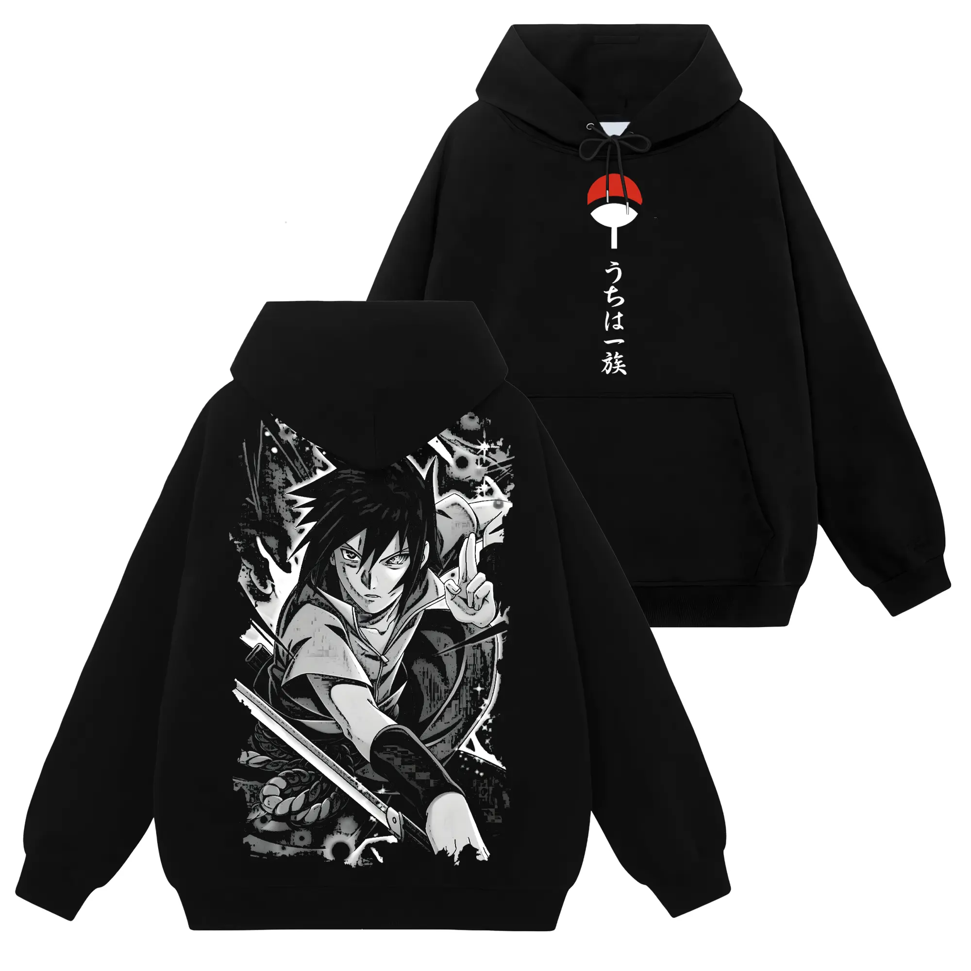 [Uchiha Fashion] Limited Sasuke Uchiha - Naruto Shippuden #208 Hoodie T-Shirt Sweatshirt, Retro Vintage Unisex Graphic 90s Cotton, Gift For Wibu, Anime Manga Y2K Streetwear