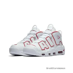 Air More Uptempo WhiteVarsity Red (2021) — Stylish, Comfortable, Trendy, Versatile, Non-Slip Casual Sports Sneakers