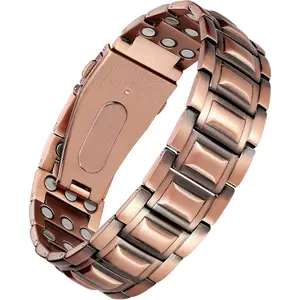 3X Strength Men's Copper Bracelet, Magnetic Bracelet for Men with 3800 Gauss Magnets, High Quality Folding Clasp