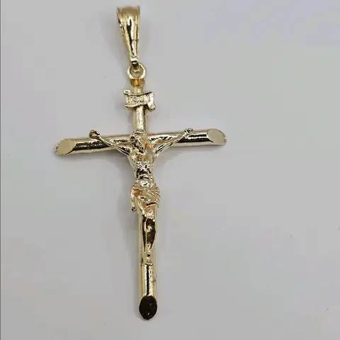 CHRIST ON THE CROSS big pendant only Gold-plated