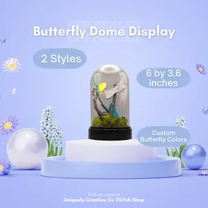 Fluttering Elegance: Illuminate Your Space with Our Mesmerizing Butterfly Dome Displays! Decor Flower Decorative Nature Standing Ornaments Decoration