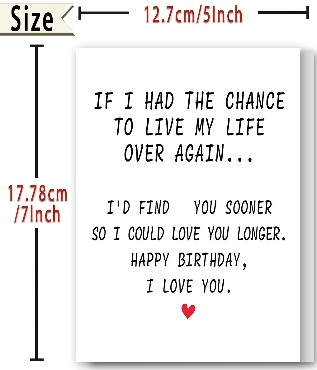 Happy Birthday Card for Women Men Him Her, Romantic Birthday Cards Gifts for Husband Wife Boyfriend Girlfriend, Love Card
