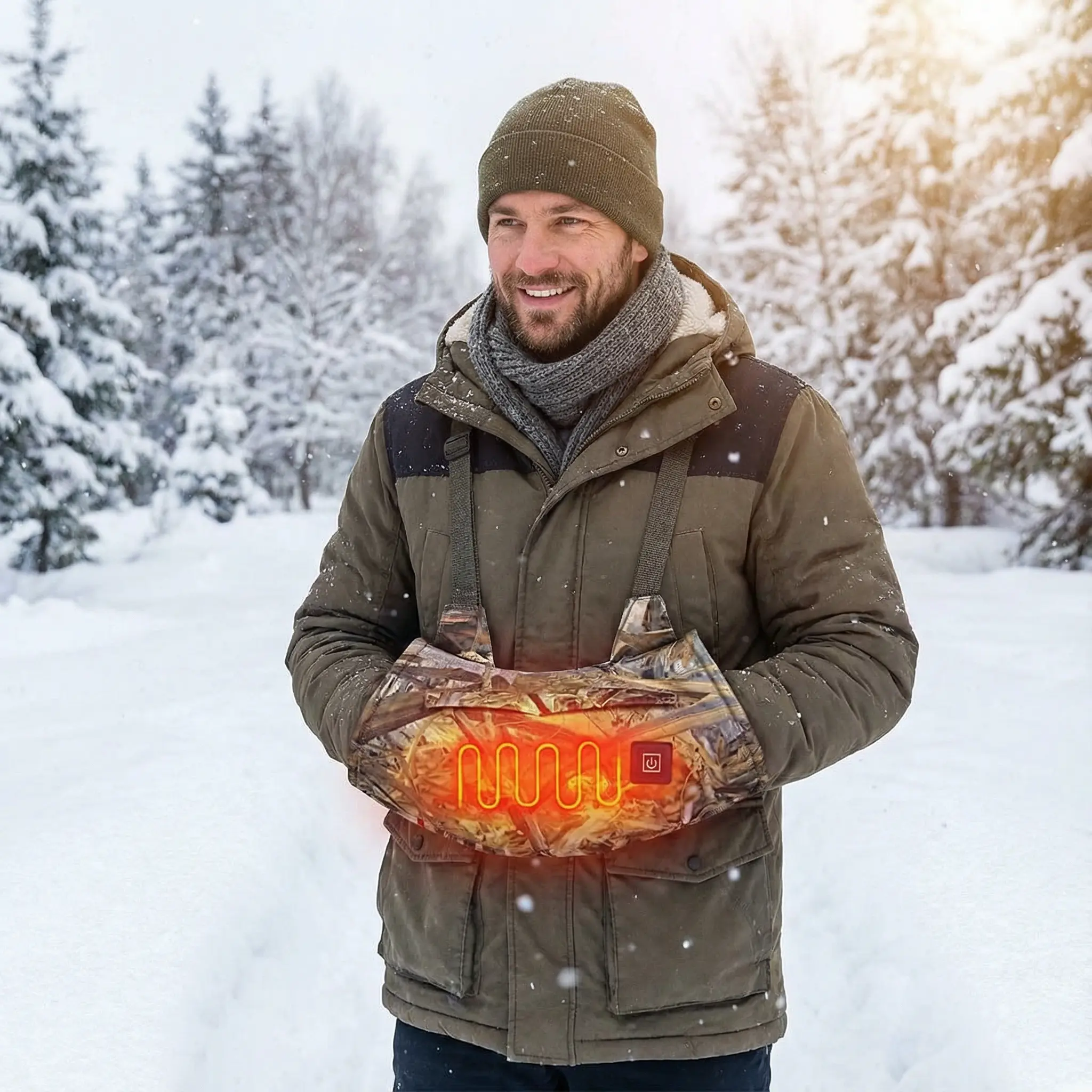 Heated Hand Muff Electric Hand Warmer Pouch Windproof Thermal Design Long-Lasting Warmth for Outdoor Sports Hunting Photography Golf Football Winter Cold Weather Essential