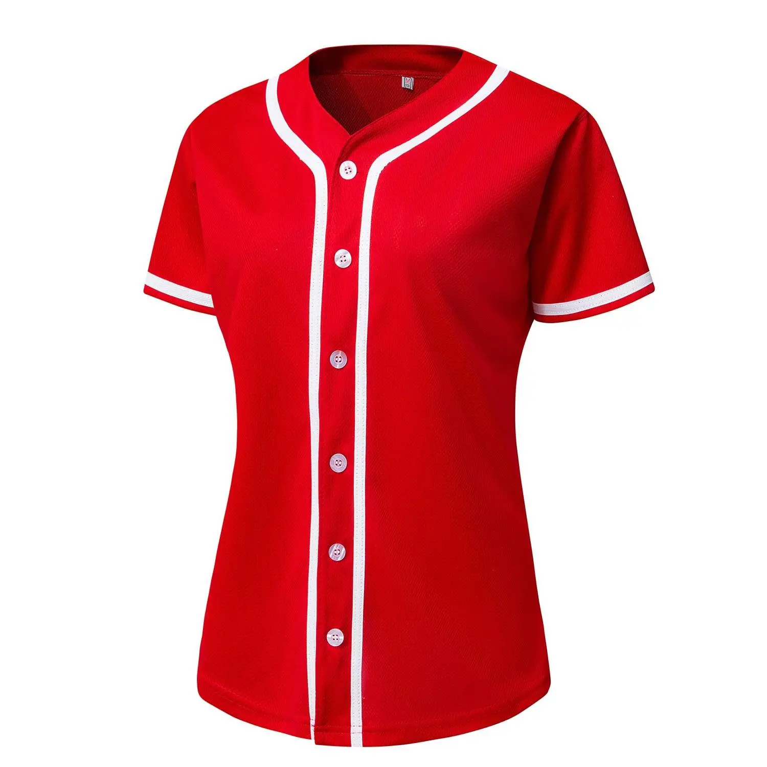 Womens Button Down Baseball Jersey  Blank Softball Team Uniform Hop Hipster Short Sleeve Active Shirts