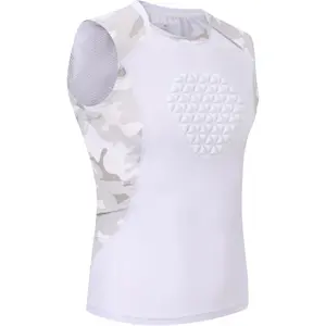 Padded Compression Chest Protector Shirt Reduce Chest Impact Injury Risk Heart Sternum Rib Guard Base Layer for Kids Baseball T Ball Softball Football