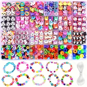 1000pcs Clay Bead Bracelet Making Kit, 24 Styles Cute Fun Animal Beads DIY Jewelry, Handmade Craft Accessories for Fashion Gifts