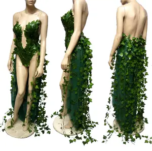 Plunge Poison Ivy Monokini Bodysuit Gown Dress Size Large Women Costumes Clothing