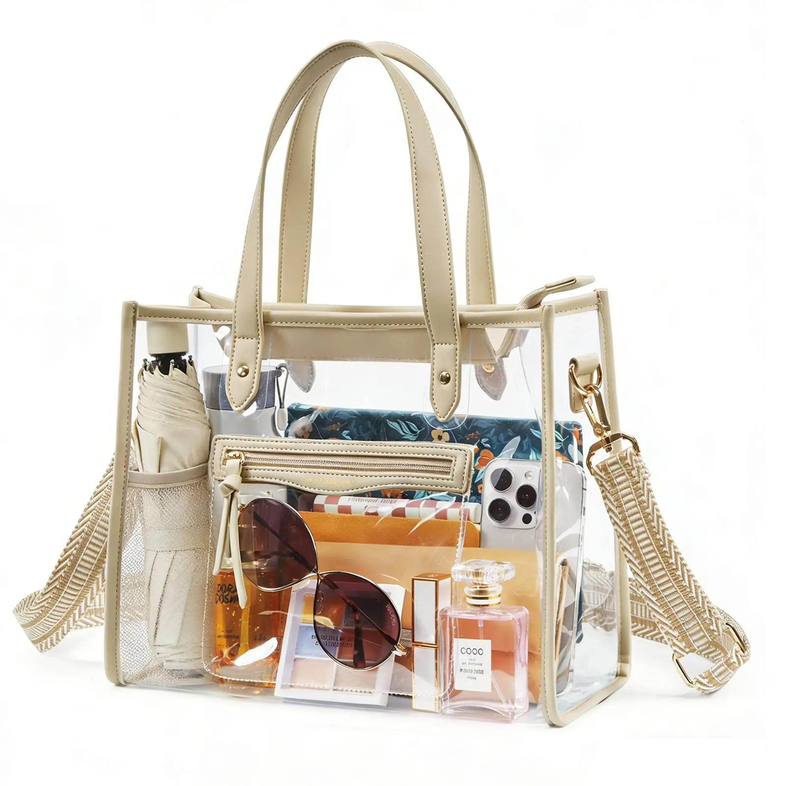 Missnine Clear Bag for Stadium Events, 12x6x12 Approved Tote Bag for Women
