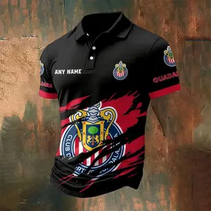 LIGA MX Chivas Guadalajara Personalized Name Multi Color Polo ST2502