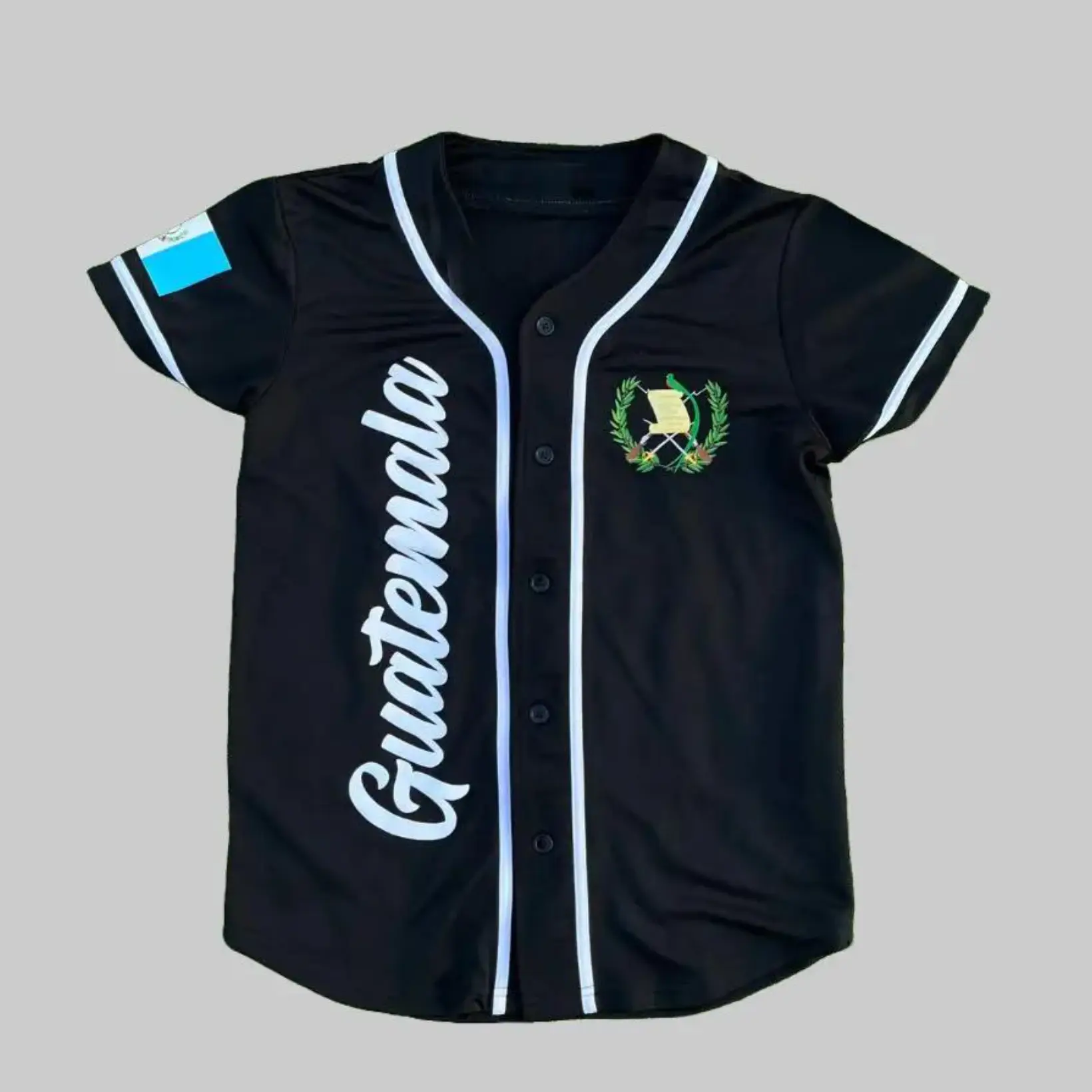 Guatemala Baseball Jersey – Inspired 3D Unisex Button Up Sports Shirt, Multi-Color Guatemala Fan Apparel, S-5XL