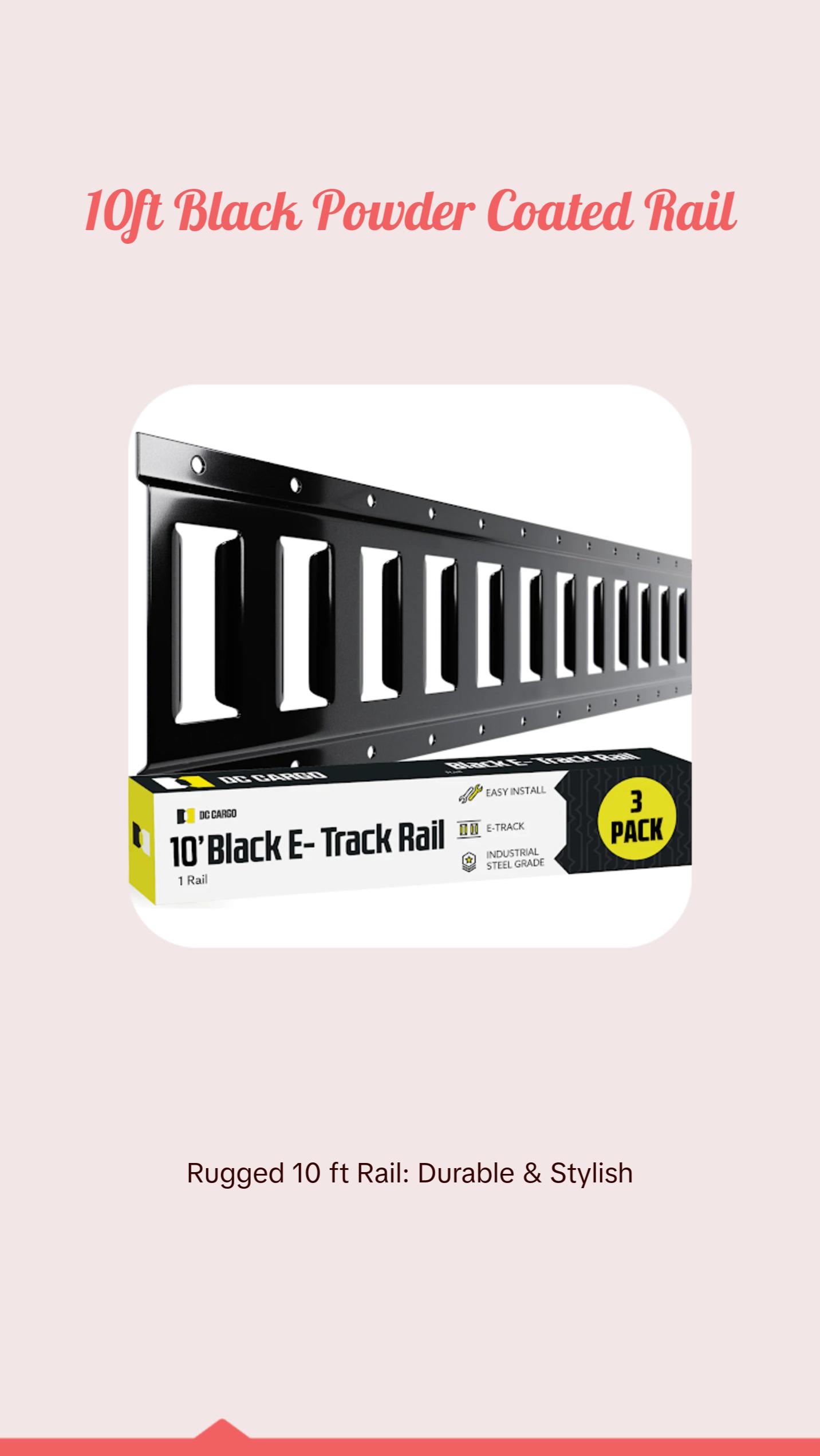 10 ft Black Powder Coated 3-pack Horizontal Rail