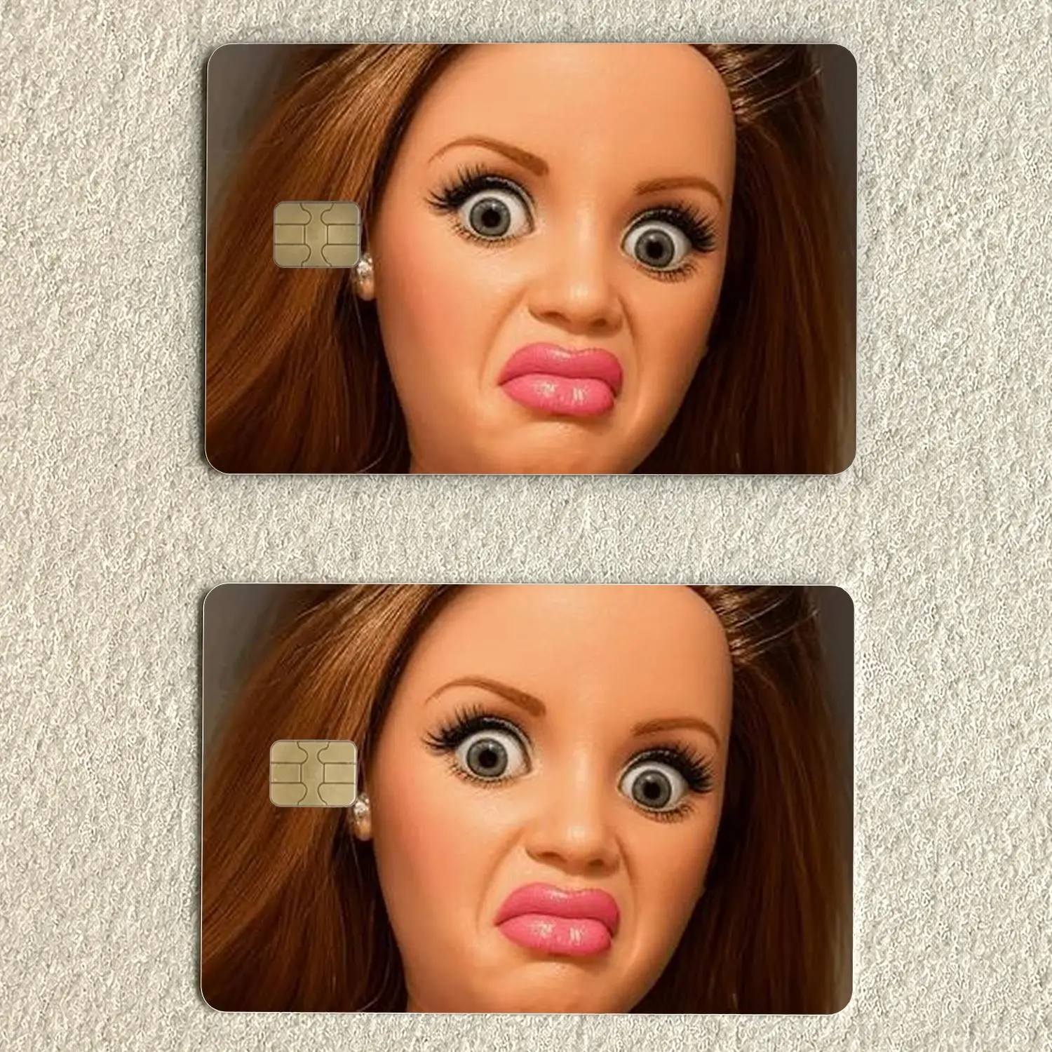 Funny Face Credit Card Skin | Viral Meme Card Sticker | Waterproof Vinyl Cover