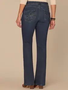 "Ab"solution® Mid-Rise Tall Itty Bitty Boot Jeans with 3D Embroidery