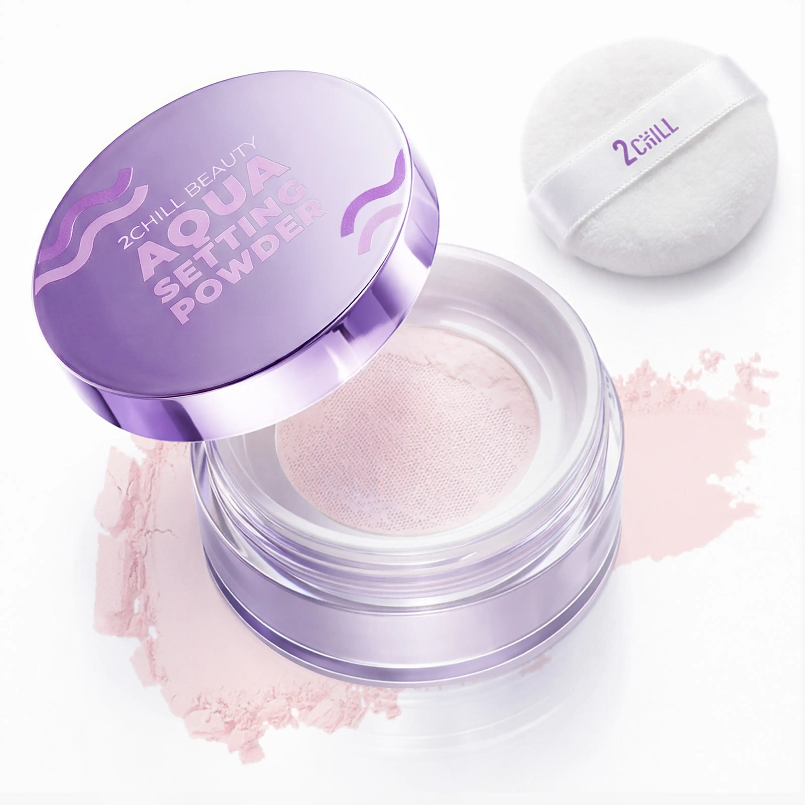 2CHILL Aqua Setting Powder - Korean Beauty & Personal Care Makeup, Lightweight Translucent Matte Face Make-Up, Oil-Control, Long-Lasting, Hydrating, Moisture-Boosting, Sets Foundation for All Skin Types