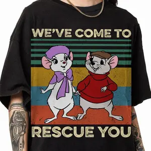 Cartoon Adventure Graphic T-Shirt, Rescue Squad Tee, Family Matching Shirt, Vacation Outfit, Retro Streetwear #cartoontee #familymatching #vacationoutfit #retrovibes #streetwearstyle #graphictee #viralshirt