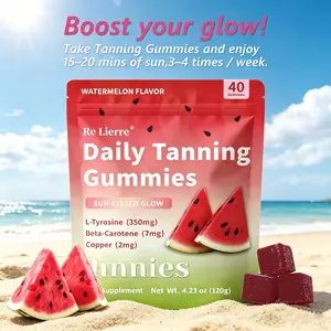 RE LIERRE Tanning Gummies - Long-Lasting Lock Color ｜Daily Tanning Gummies Natural Beauty｜Tanning Gummy For Women VC + VE Double Antioxidant｜Tanning Gummy Strengthen The Skin Antioxidant Barrier 40p