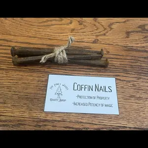 The Piney Woods Oddity Shop Iron Coffin Nails for Protection and Potency - Enhanced Magic & Property Defense- iron nails