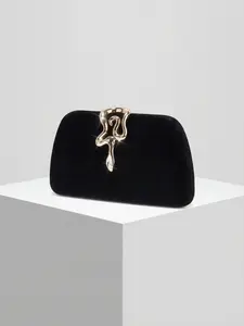 Elegant Women's Evening Clutch Bag, Luxurious Velvet Texture, Snake Rhinestone Buckle, Detachable Metal Chain, Formal Banquet Dance Wedding Handbag, Detachable Wristlet Pouch