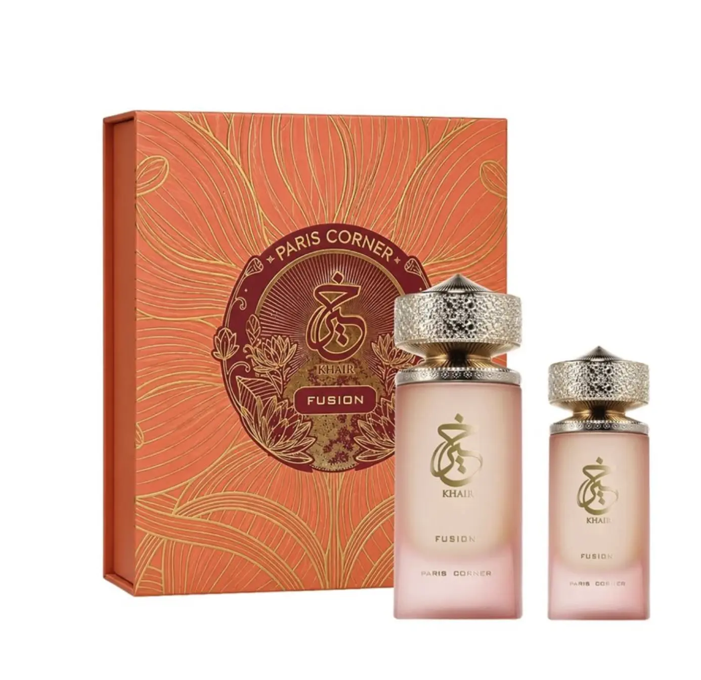 Paris Corner Khair Fusion Unisex Gourmand Perfume Gift Set - 100ml EDP, 25ml Perfume Oil, Floral Fruity Scent, Intense and Long-Lasting, Gift Box Included