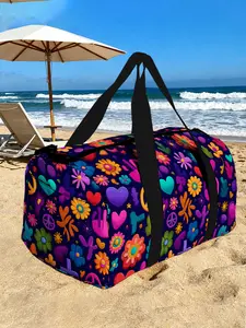 1pc Vibrant Peaceful Blooms Travel bag - Fashionable Patterned Bag, Outdoor Luggage Travel Bag, Yoga & Sports Design, Suitable for Unisex, Gym, Daily Use, Business Trip, Weekend Getaway, Fitness Fanatics
