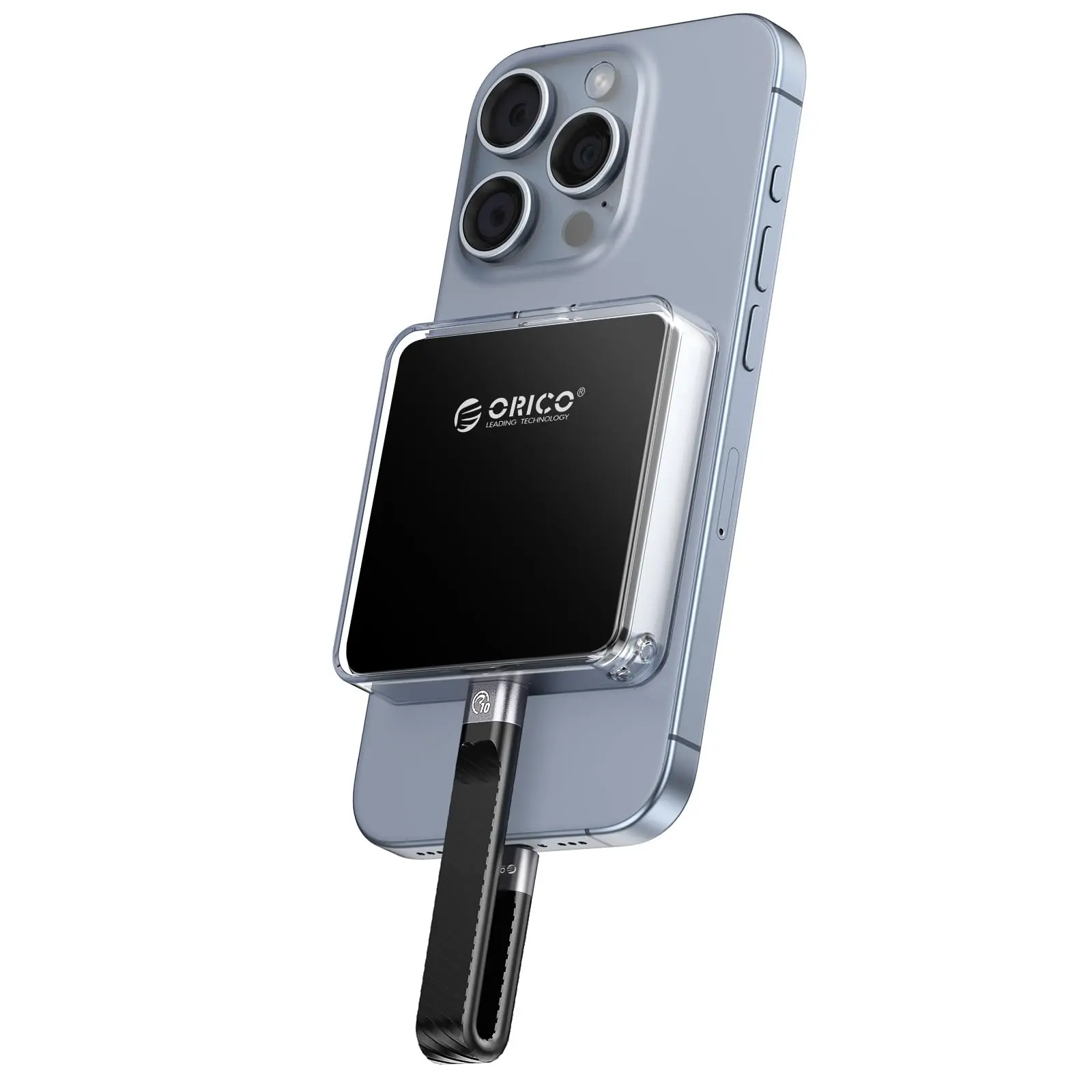 ORICO 10Gbps Magnetic M.2 NVMe SSD Enclosure 4K ProRes Recording Max 2TB for iPhone 17/16/15 Pro/Pro Max/Plus Support SSD Size 2230 B+M M-Key Diskless-AP30