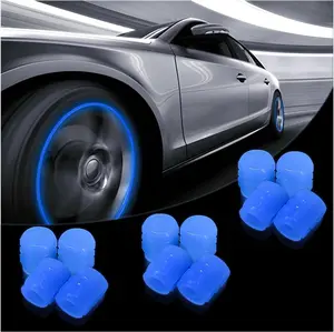 Fluorescent Car Tire Valve Stem Caps, 12PCS Auto Luminous Illuminated Wheel Valve Cover, Corrosion Resistant Glow in The Dark, Car Decor Accessories for Motorcycles, SUV, Trucks