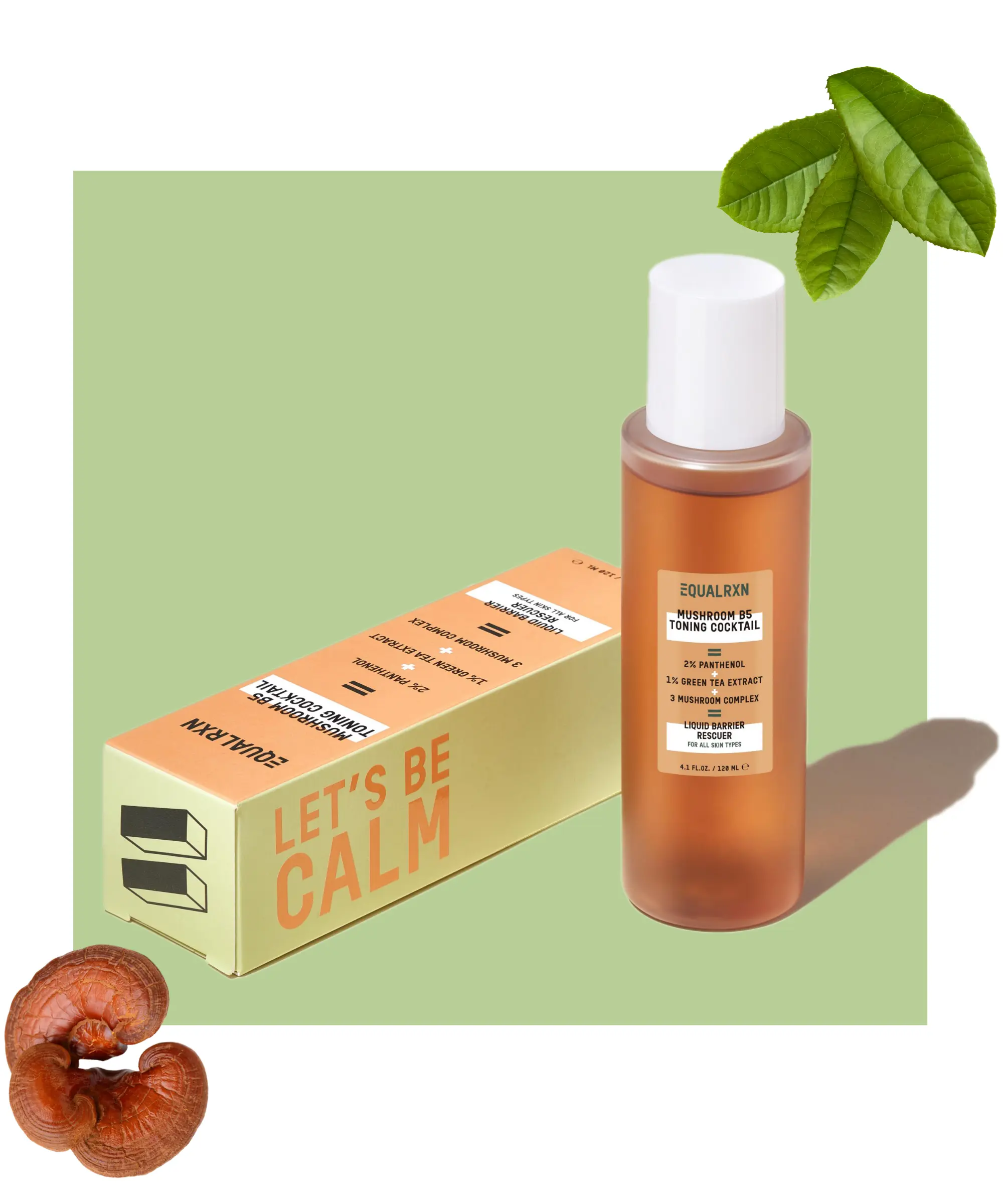 EqualRXN Mushroom B5 Toning Cocktail - Lightweight Glycerin Formula for Deep Hydration & Barrier Support - Alcohol-Free, Fragrance-Free, 5.5 pH-Balanced Toner