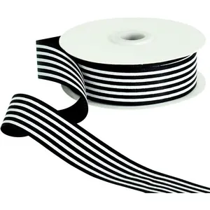 Black White Striped Ribbon 1 Inch Wide 25 Yards Grosgrain Ribbon for  Wrpping Valentine Easter Decor DIY Halloween Crafts Flower Bouquet Wedding Christmas Birthday Party Decor