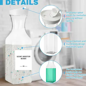 33oz Liquid Soap Dispenser, Plastic Storage Bottle for Laundry Room, Kitchen & Restaurant, Holds Oil, Salt, Candy, Drinks
