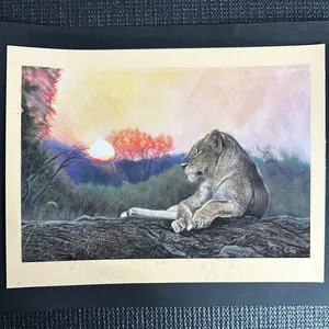 Lion Sunset Drawing