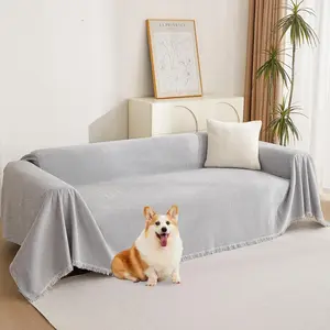 Sofa Cover for Dogs Washable for Sofa Boho Couch Cover, Cover for Sofa Couch Cover Blanket Thick Sectional Couch Covers Furniture Protector, 71"x 150", Light Gery