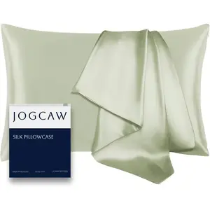 Silk Pillowca for Hair and Skin, Soft Breathable Smooth Cooling Mulberry Silk Pillow Ca, Both Sides Grade 6A Silk Pillow Covers with Hidden Zipper (Sage Green-1pc, Standard)