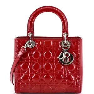 Pre-owned Dior Patent Leather Top Handle Bags Christian Lady Bag Cannage Quilt Patent Medium by Rebag