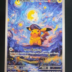 Pikachu starry night van Gogh custom-made fan art card