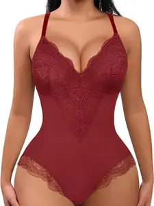 FeelinGirl Valentine's Day Sexy Low-back Ultra-versatile Lace Bodysuit tts Short Womenswear Comfort Valentine's Day Gift