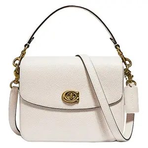 COACH Cassie 19 C-Clasp Crossbody Bag for Women – Pebbled Leather Messenger Style in White
