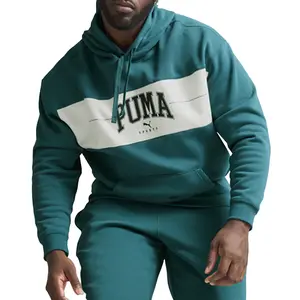 PUMA Mens Squad Logo Hoodie Casual Outerwear Casual Drawstring - Green