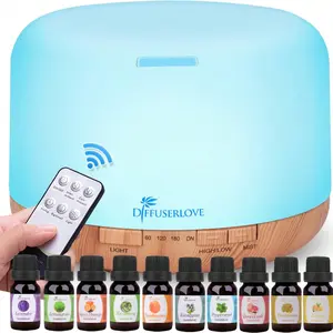 Diffuserlove Diffuser Essential Oil Diffusers 500ML Remote Control Aroma Diffuser Cool Mist Aromatherapy Diffuser With Mute Design, Timer And Auto Shut-Off For Office Living Room Yellow/Black